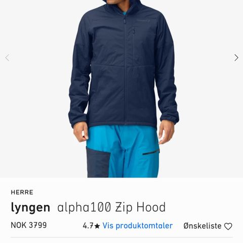 Norrøna Lyngen alpha zip Hood herre str M