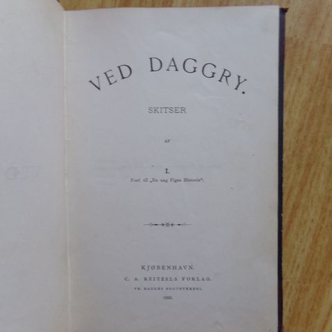 "Ved Daggry. Skitser." - Cornelia von Levetzow (utgitt i 1888)