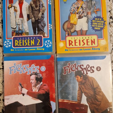 4 stk DVD - Selskapsreisen og Fleksnes