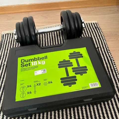 Dumbbell Set 18 kg med Justerbare Vekter