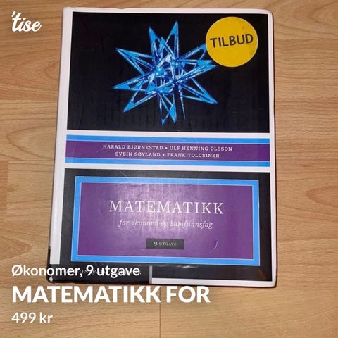 Matematikk for økonomi og samfunnsfag, utgave 9