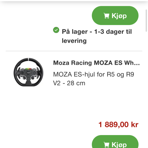 Moza Racing R9 wheel base og ratt og gir