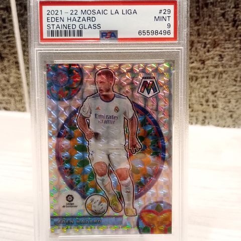 FotballKort Eden Hazard Stained Glass PSA MINT 9