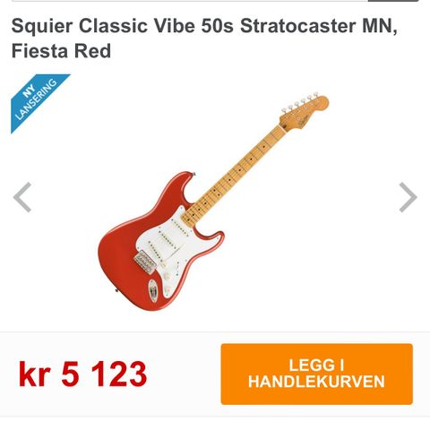 Stratocaster rød classic vibe selges