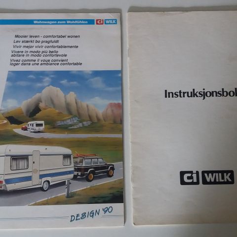 1990 Ci WILK Campingvogn -brosjyre + instruksjonsbok.