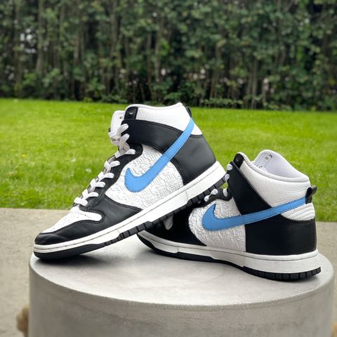 Nike Dunk High Retro FLC Black University Blue White