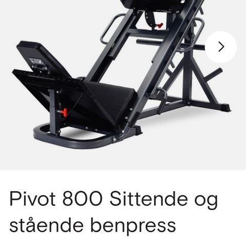 Benpress/ ("hack squat") med 100 kilo skiver selges. Nesten ikke brukt.