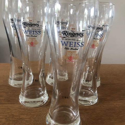 6 Ringnes Weiss Ølglass