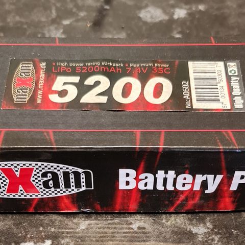 Maxam Lipo Batteri 5200Mah-7.4V-35C T-Plug/Jst-Xh