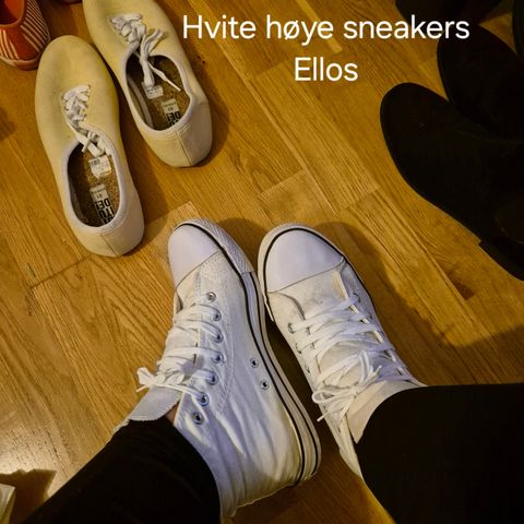 Hvite høye sneakers fra Ellos strl. 42