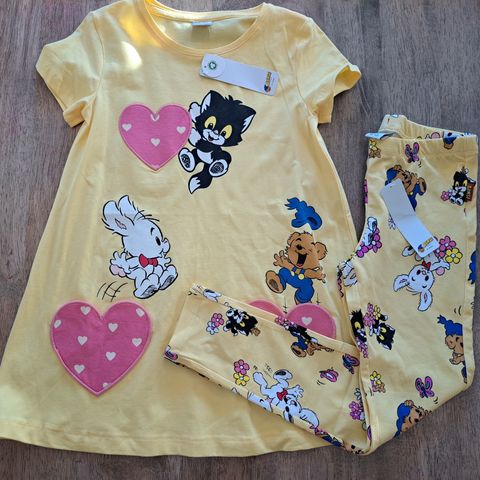 Ny lindex bamse tunika og tights str 116