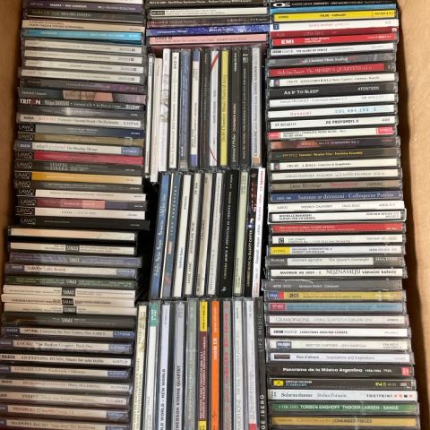 159 cd plater, 59 uåpnet som nye og 8 Super Audio CD (SACD)