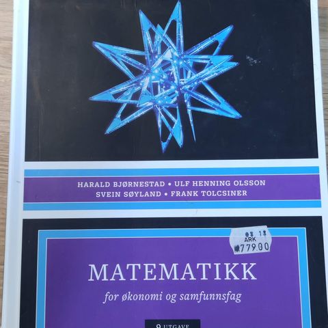 Matematikk for økonomifag og samfunnsfag 9.utg.