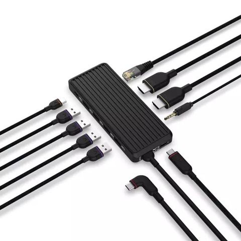 Docking UNISYNK 10 POrt USB-C Hub 4K 60Hz 100W Black