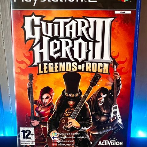 Guitar Hero 3 Legends of Rock (PS2) komplett med manual