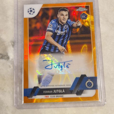 Ferran Jutgla RC Auto Orange Refractor 2023 Topps Chrome