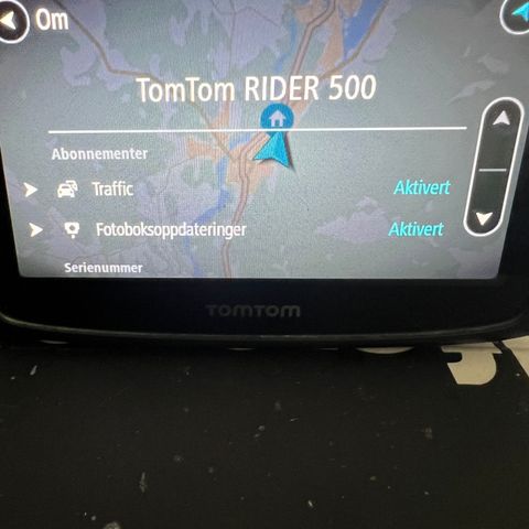 TomTom Rider 500 navigasjon.