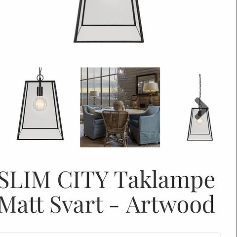 Artwood taklampe