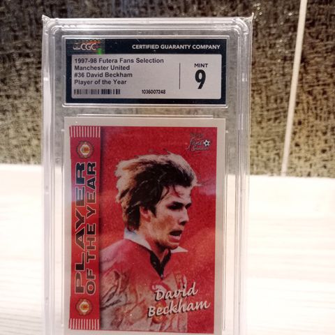 FotballKort 1997/98 Futera Fans Selection David Beckham CGC MINT 9