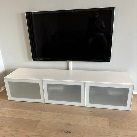 Tv benk med lys 120+60 modul hvit