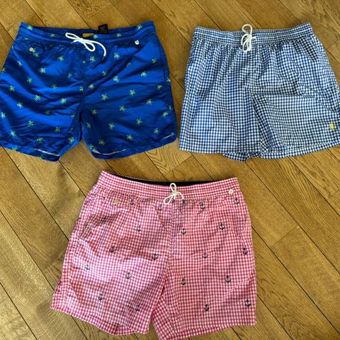 Tre originale Polo Ralph Lauren fôrede shortser str XL