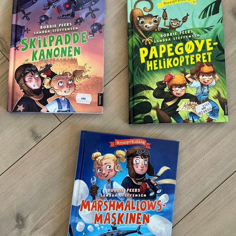 Barnebøker Oppdagerklubben 1,2 og 3