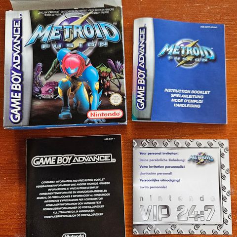 Metroid Fusion Eske/Manual/Akryl. Nintendo Game Boy Advance