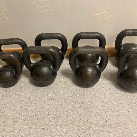 Kettlebells 8kg, 12kg og 16kg