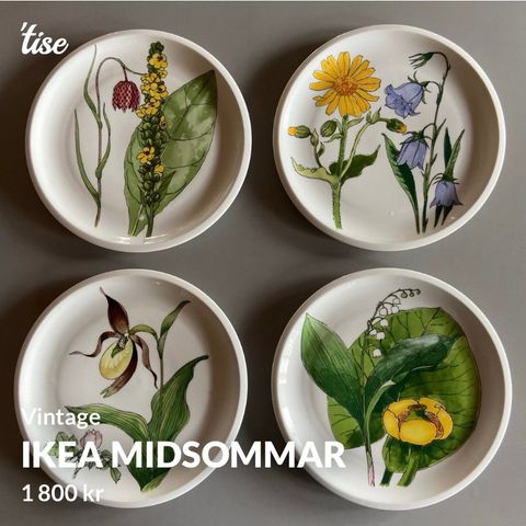 8 stk Midsommar IKEA tallerkner