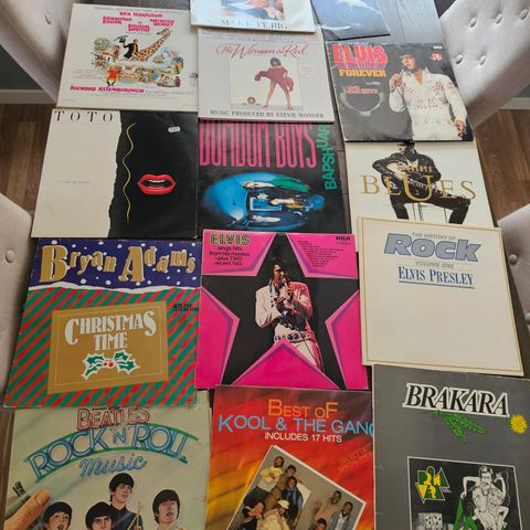 Samling med vinyl plater