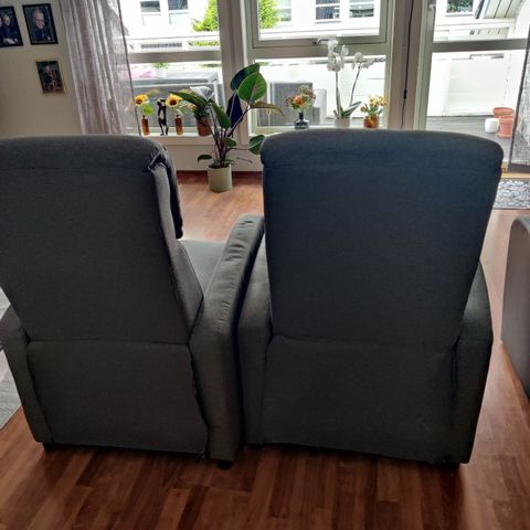 Recliner-stoler/lenestoler 2stk, hente selv