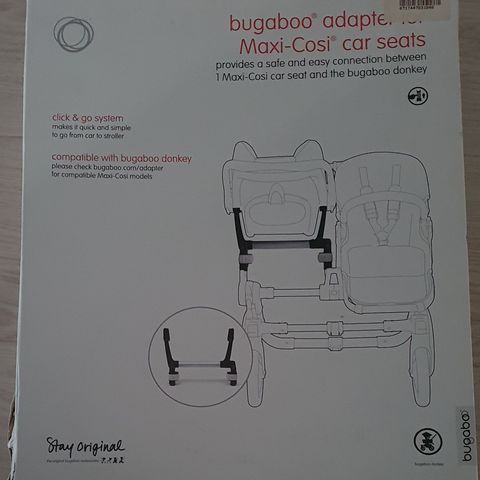 Bugaboo bilseteadapter (passer Cybex, BeSafe, Maxi-Cosi og Bugaboo)