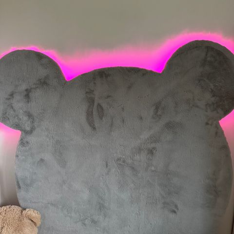 Handmade hodegavl 138x140 (120 seng) teddy bamse med led lys