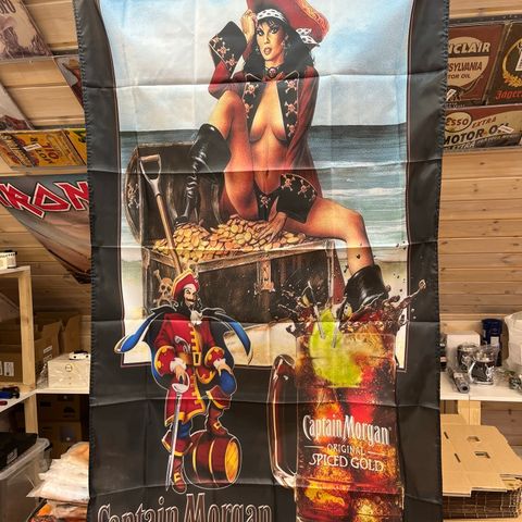 Captain Morgan Rom Dekor Flagg For Innvendig Bruk 90X150 cm. Bar, Garasje, Dekor