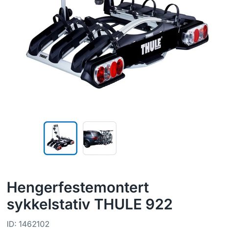 Thule sykkelstativ til utleie