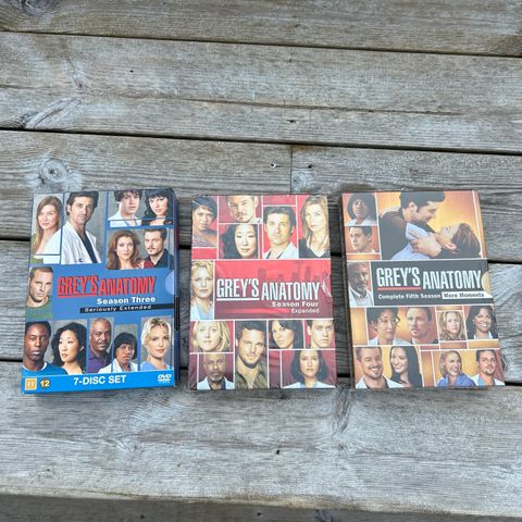 Greys anatomy dvd sesong 3-5