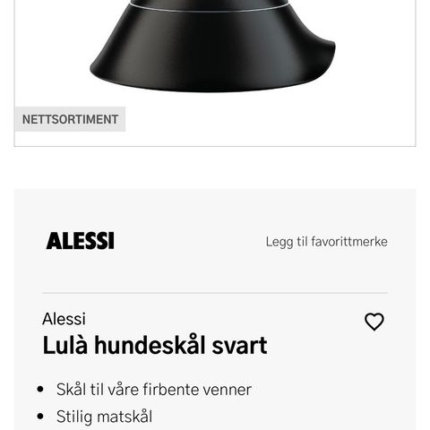 Alessi hundeskål , matskål til hund