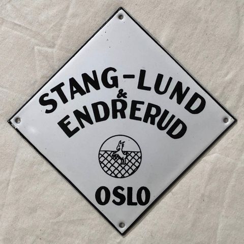 Emaljeskilt STANG-LUND & ENDRERUD OSLO