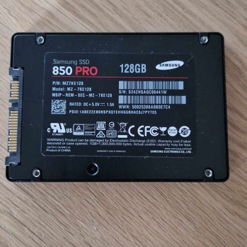 Samsung SSD 850 PRO 128 GB