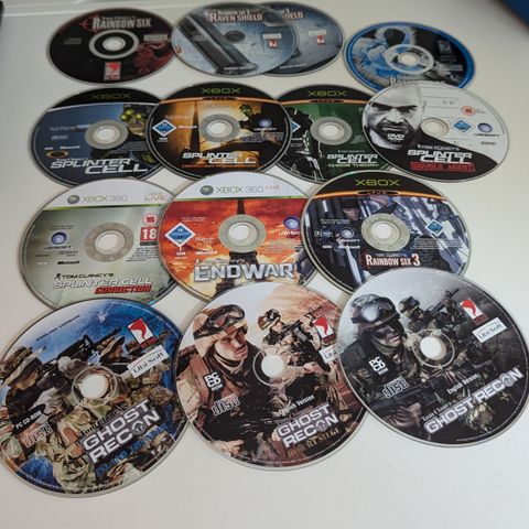 Tom Clancy spill. Splinter Cell, Ghost Recon m.m.