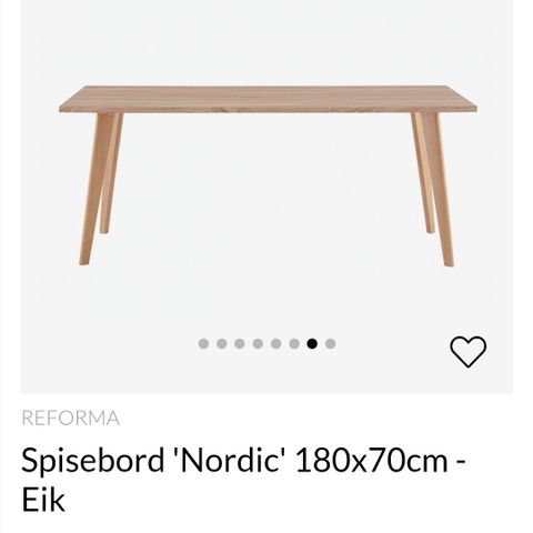 Spisebord Nordic 180×70