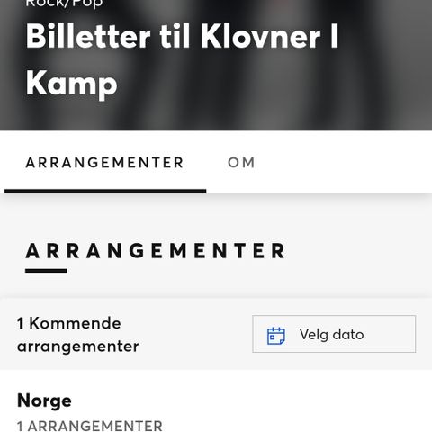 1 stk billett til Klovner I kamp,