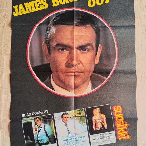 JAMES BOND - SEAN CONNERY poster fra finsk blad 1970-tallet.