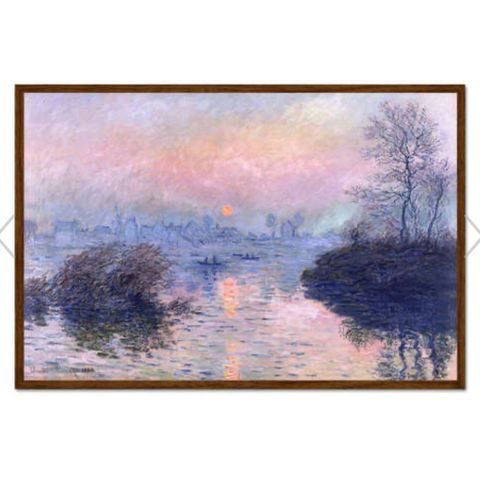 Stor plakat med ramme. Motiv maleri av Claude Monet, 120cm x 80cm,