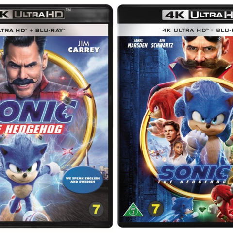 Sonic the Hedgehog 1-2 4K Ultra HD + 2K Blu-ray (forseglet)