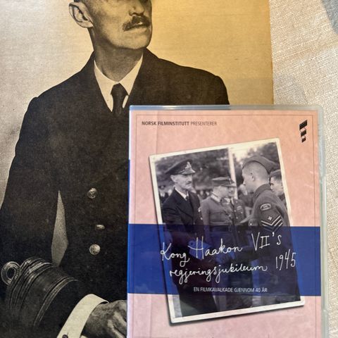 URD BLAD MED KONG HAAKON FRA 1946 + dvd kongens 40 års jubileum 1945