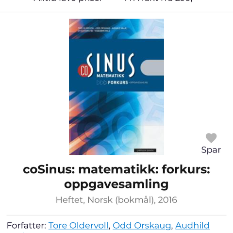 Co Sinus matematikk forkurs ingeniør