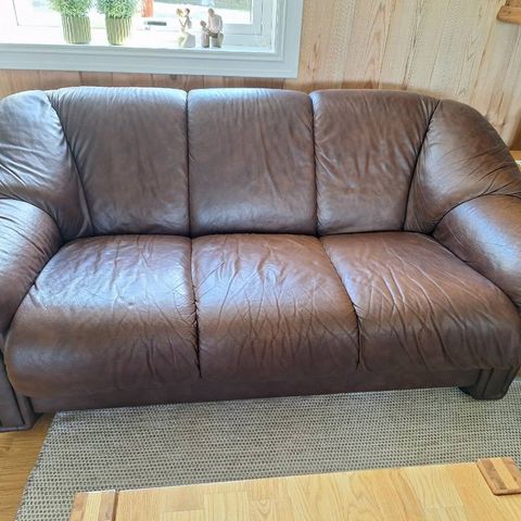 Ekornes Stockholm skinnsofa 3 + 4