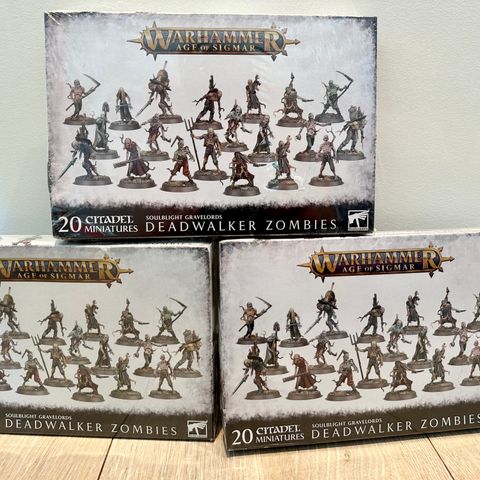 3 x Deadwalker Zombies from Soulblight Gravelords, Warhammer Age of Sigmar.