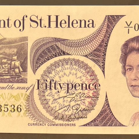 SAINT HELENA.  50 PENCE. 1979-1981.  P-5 a.  UNC